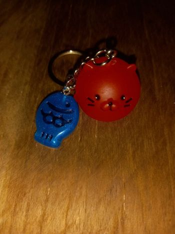Porte clé chat boule résine epoxy