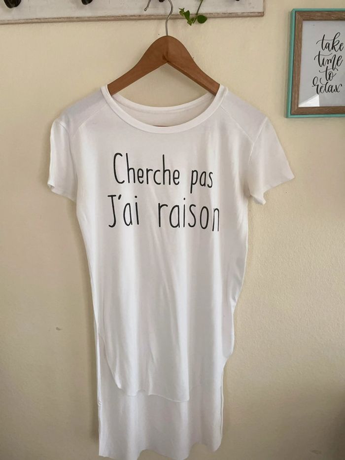 #Long t-shirt blanc 🍀 - photo numéro 4