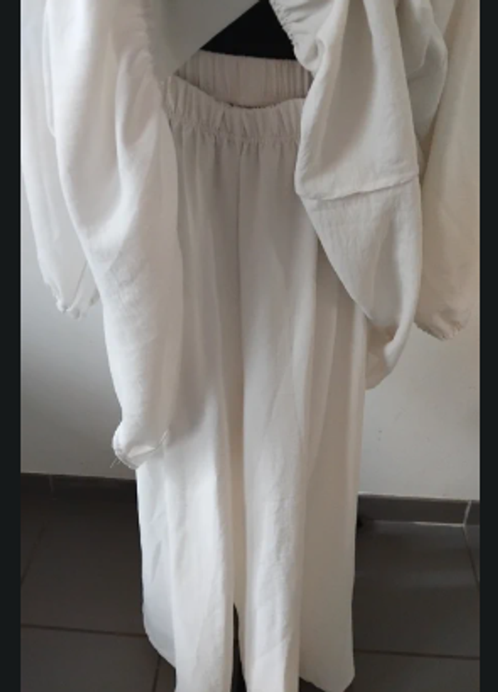 Ensemble Tunique et Pantalon Blanc Élégant - photo numéro 2