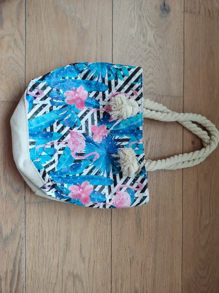 Sac de plage flamants roses