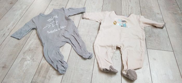 Lot de 2 pyjamas gris/marron T3M