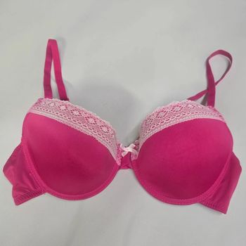 Soutien gorge rose dentelle blanc