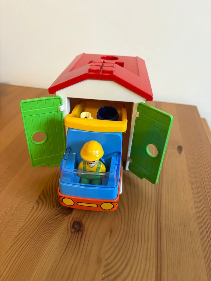 Playmobil 1.2.3 ouvrier avec camion et garage - photo numéro 4