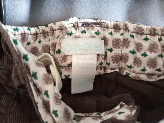 Lot pantalon velours 6 mois - photo numéro 3