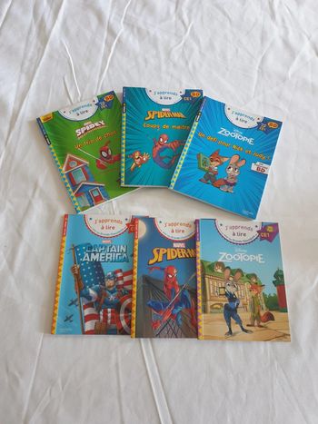 6 livres Spiderman Marvel Disney Zootopie