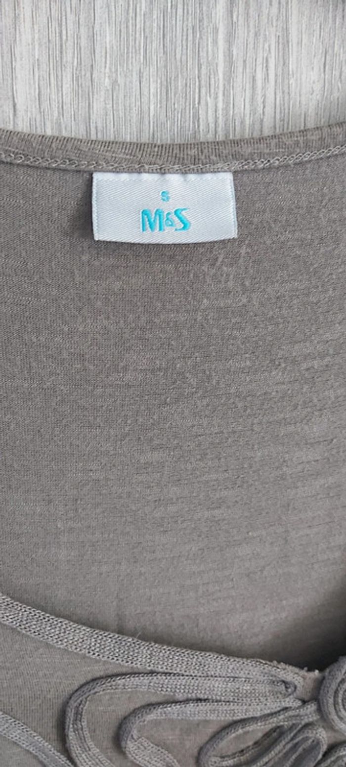 Magnifique t-shirt gris avec nœud taille S - photo numéro 3