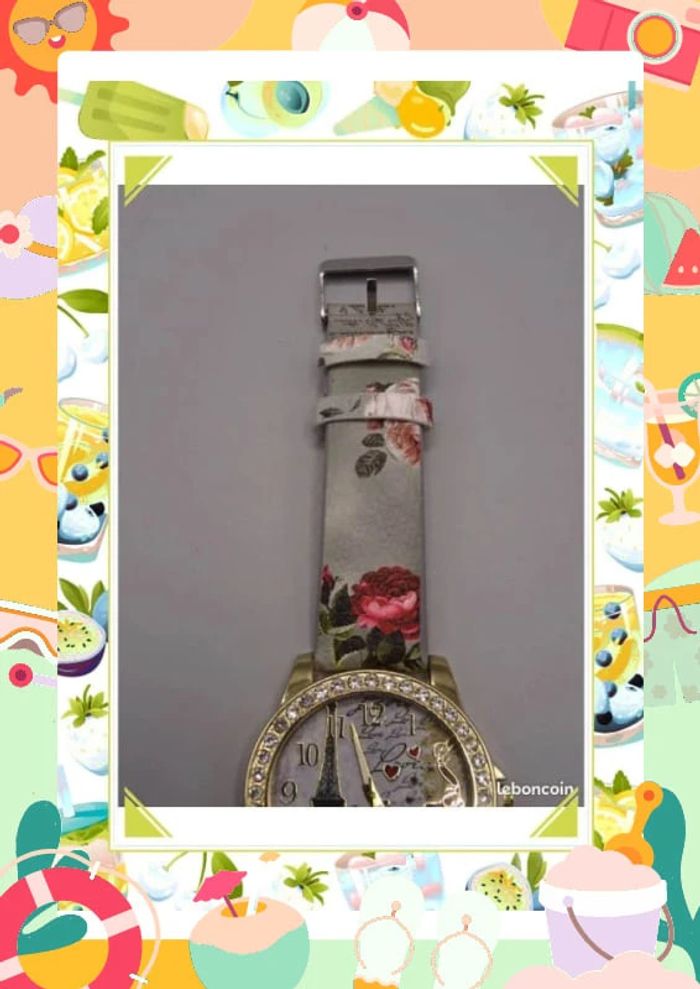 montre femme avec Motif Tour Eiffel Paris et strass - photo numéro 6