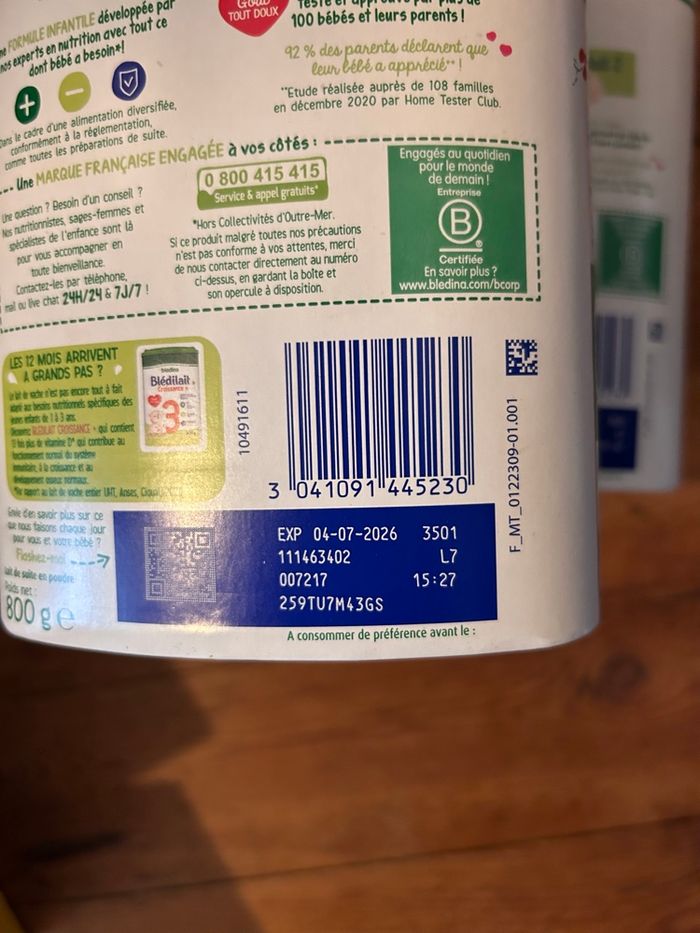 Lot de Lait et Céréales Blédina pour Bébé (6-12 Mois) - photo numéro 2