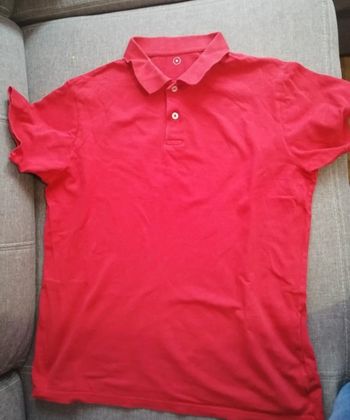 T-shirt type polo rouge M , tex