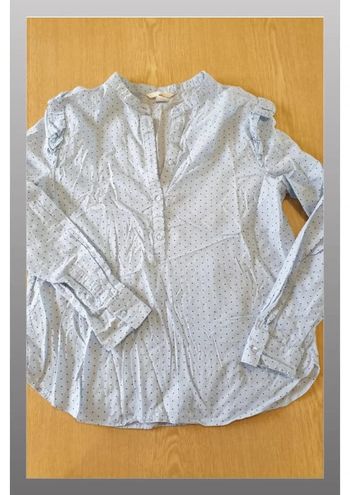 Chemisier femme H&M T38 bleu ciel à pois bleu marine