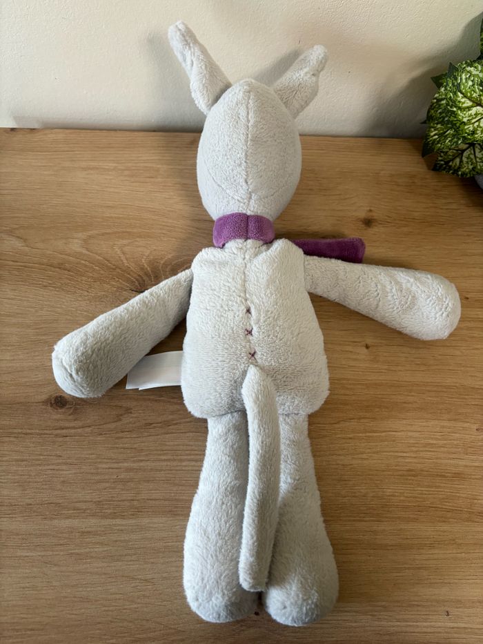 Doudou peluche âne gris écharpe violet vertbaudet simba toys - photo numéro 3