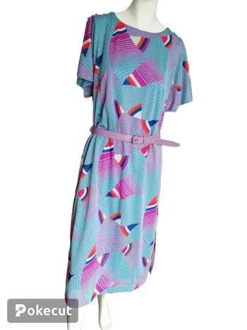 Robe dress vintage eighties 80 purple violet orange