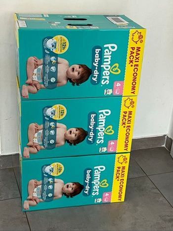 Lot de 3 cartons Pampers taille 4 Baby Dry - Maxi Economy Pack