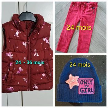 Lot 24 mois - Doudoune, bonnet et Jeans