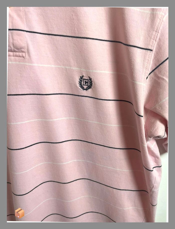 👕 Polo Chaps homme – Taille XL – Rose pâle à rayures - photo numéro 2
