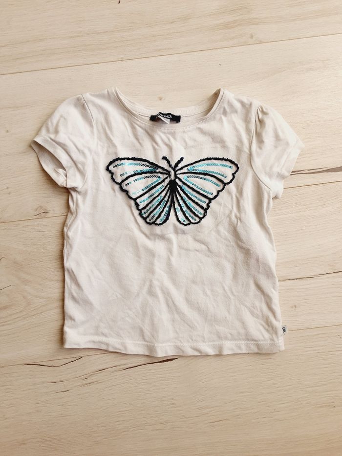 Vêtement fille tee-shirt manches courtes Okaïdi 3 ans papillon