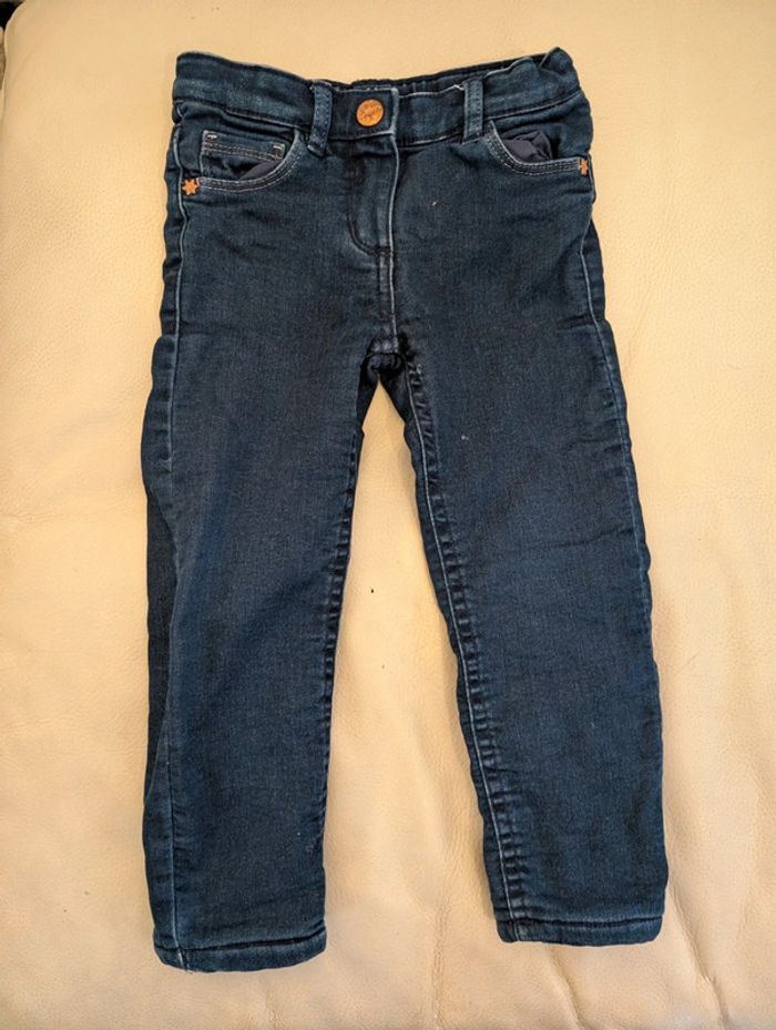 Jean Sergent major hiver bleu marine doublé polaire 2 ans 86 cm neuf