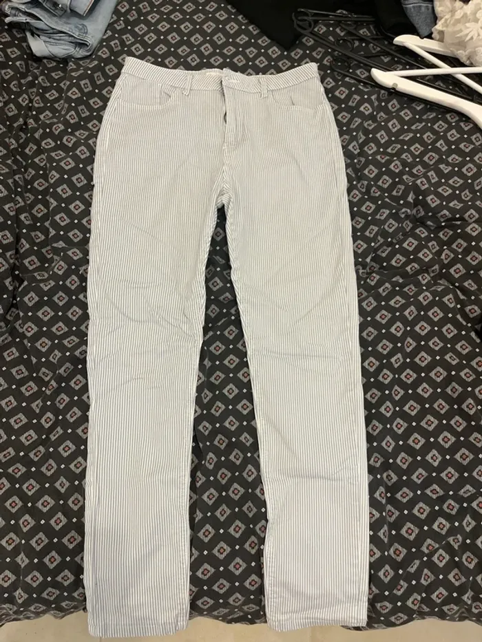 Pantalon jeans rayé