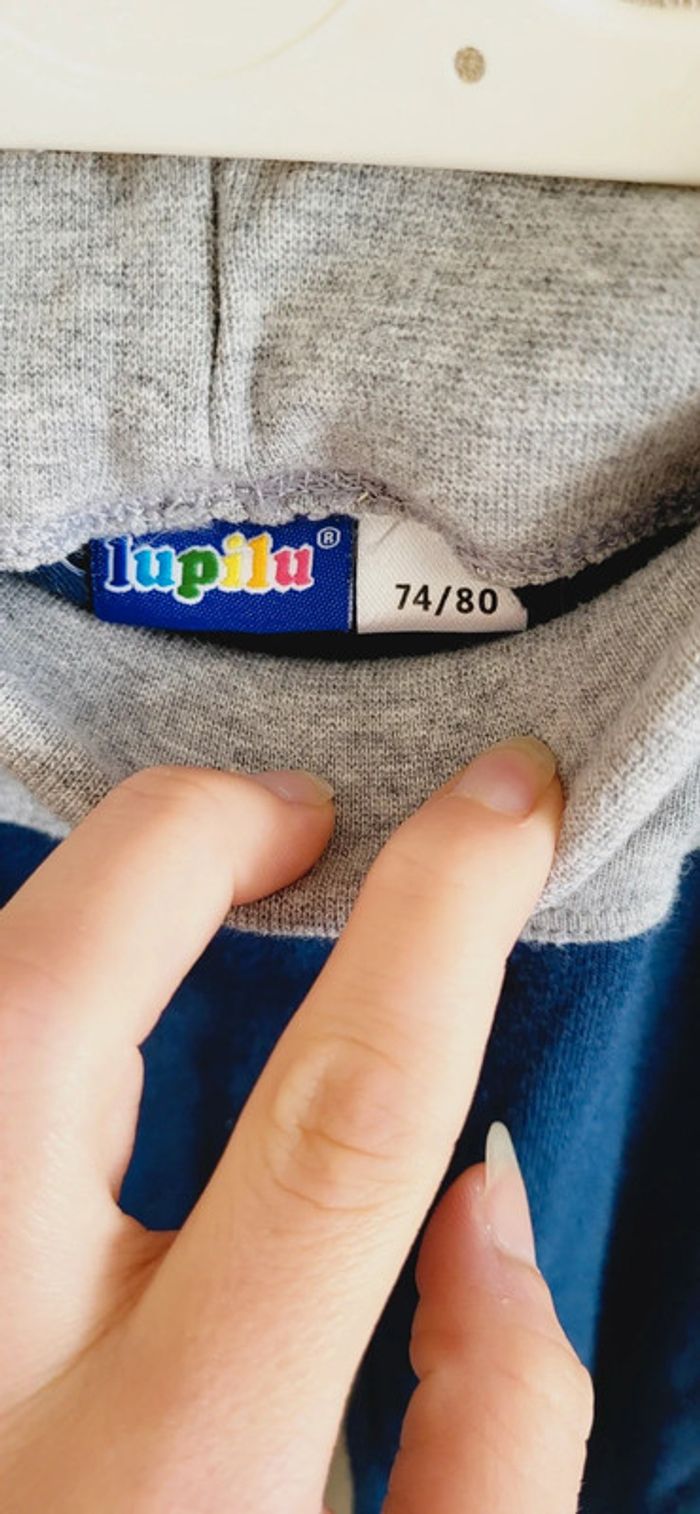 Lot 2 sarouels lupilu 9/12 mois gris bleu marine - photo numéro 3