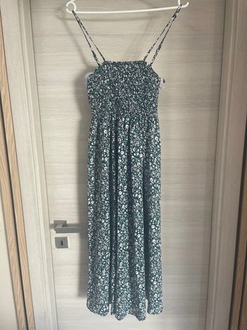 Robe grossesse verte fleurie