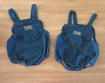 Lot 2 salopettes jean fille 12 mois