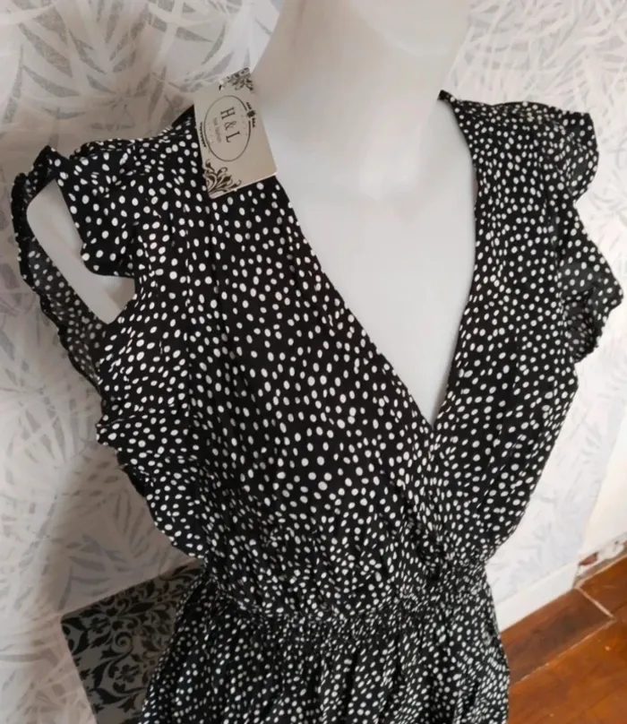 Magnifique robe d'été à pois femme neuve taille S/M 36 38 - photo numéro 3
