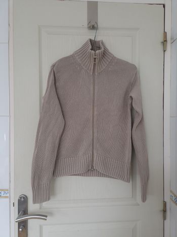 Gilet a fermeture éclair beige femme dixit taille M/38
