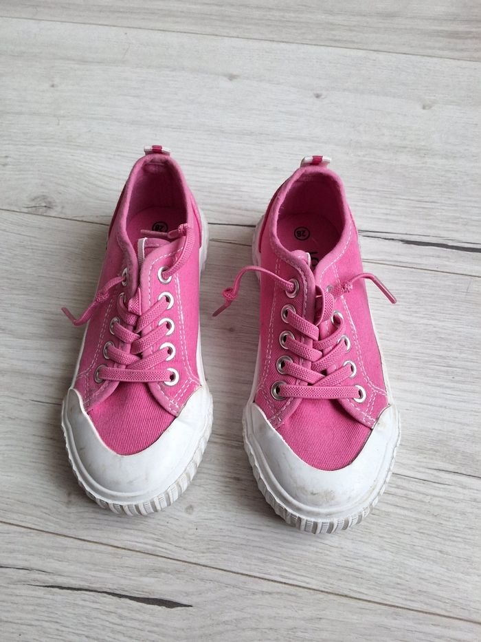 Chaussures fille type baskets rose pointure 28 à lacets élastiques - photo numéro 3
