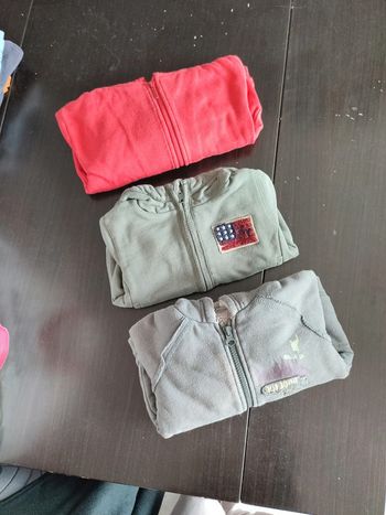 Lot de 3 gilets à capuche 2 ans