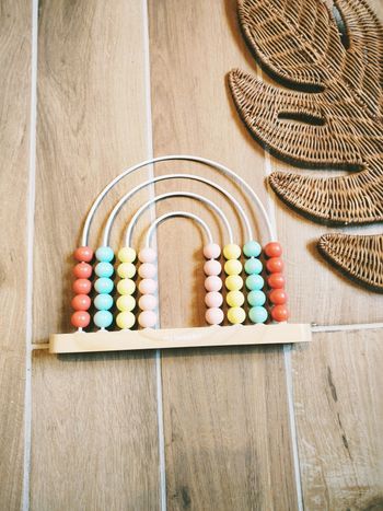 🧮Abaque Boulier arc en ciel pastel en bois marque Vertbaudet