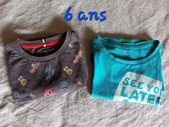 Lot de 2 t-shirts garçon 6 ans