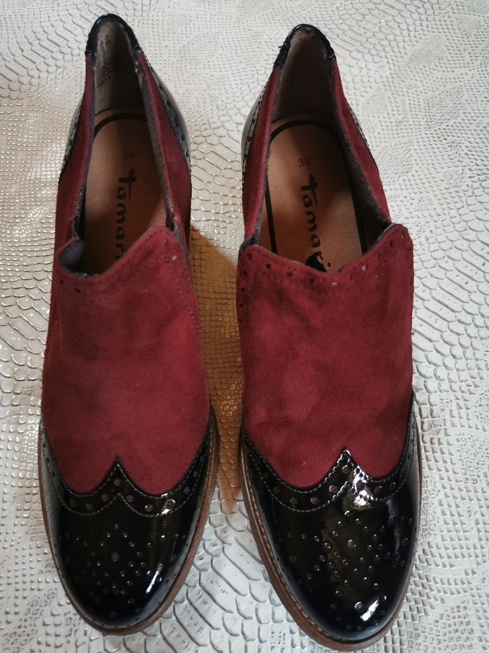 Chaussures à talons noires et bordeaux Tamaris - photo numéro 2