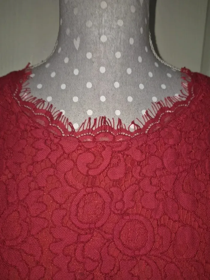 Robe dentelles rouge H&M - photo numéro 7