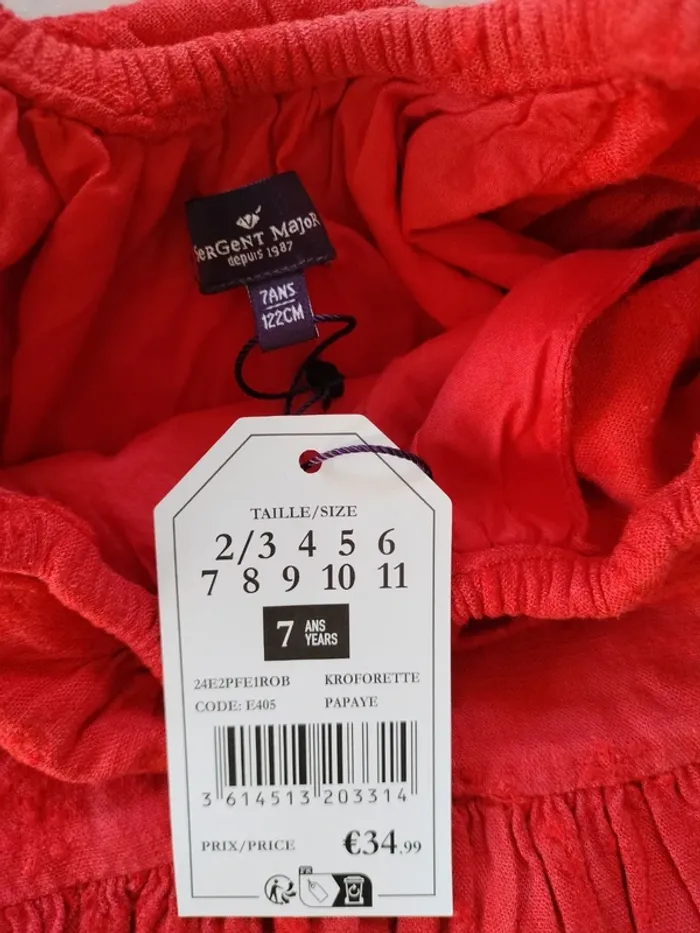 Robe en lin "Une excursion dans le Roussillon" 7 ans neuve étiquetée - photo numéro 5