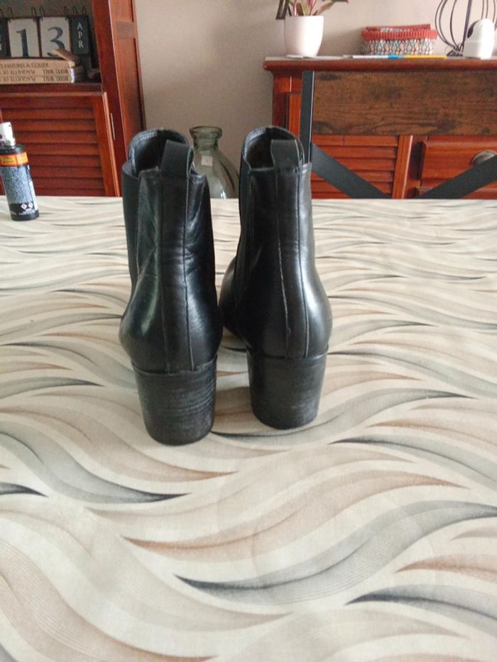 Bottines à talons noires en cuir Kickers 39 - photo numéro 3
