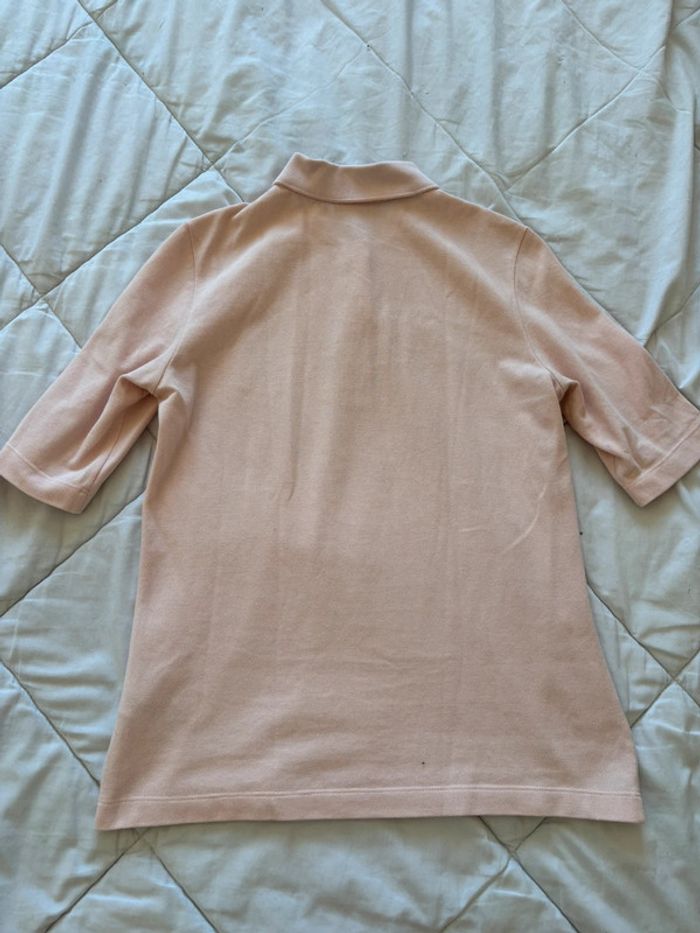 Polo Lacoste femme M (38) slim fit – rose pâle – 100% coton – comme neuf - photo numéro 9