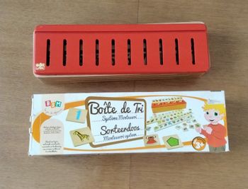 Boîte de tri 6 réglettes,  Pédagogie Montessori, jeu éducatif  ,en bois 