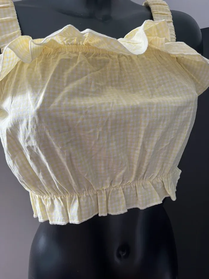 Top vichy jaune M - photo numéro 4