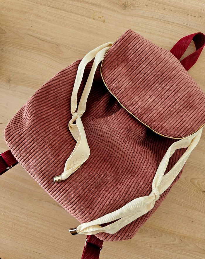 Sac à dos enfant velours côtelé - photo numéro 8