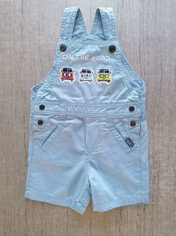 Salopette courte bleu clair 6 mois