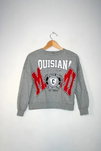 Sweat gris de chez Kiabi, taille XXS, ou taille 32, ou taille 12 ans