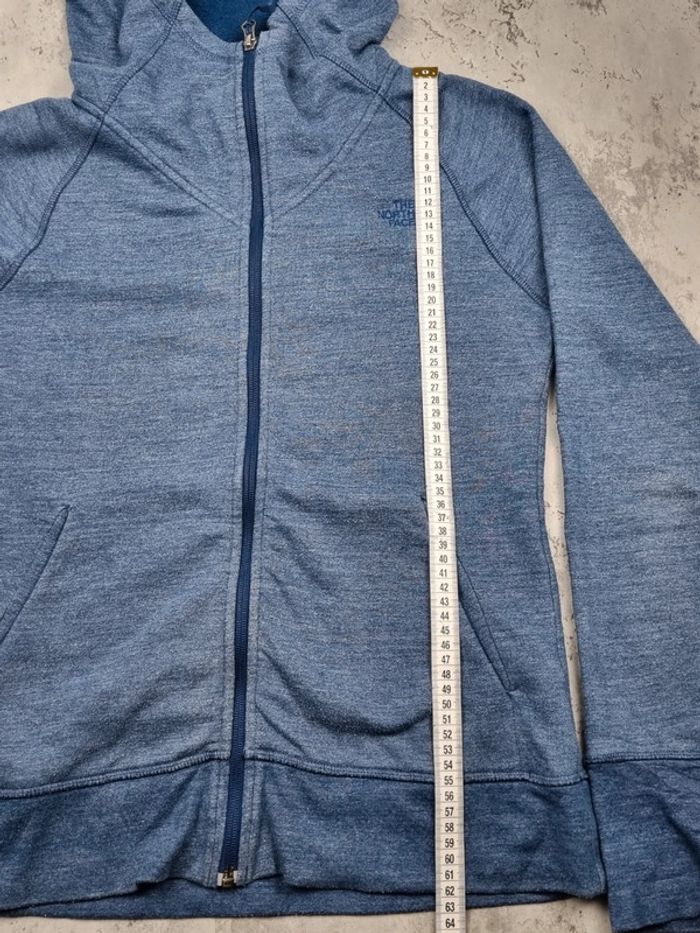 Gilet zippé à capuche The North Face bleu – Taille M Femme (mesures en photos) - photo numéro 5