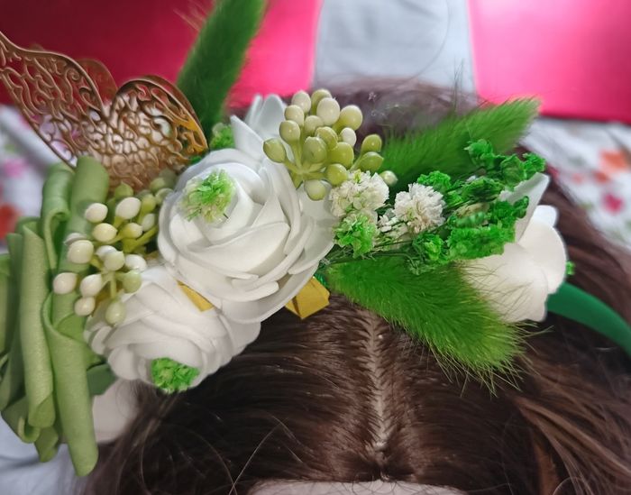 Serre tête mariage et ceinture assortie - photo numéro 7