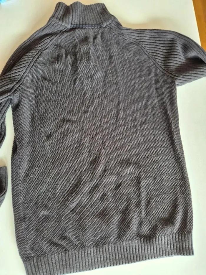 Pull CELIO  taille M maille nid d'abeille col avec fermeture - photo numéro 6