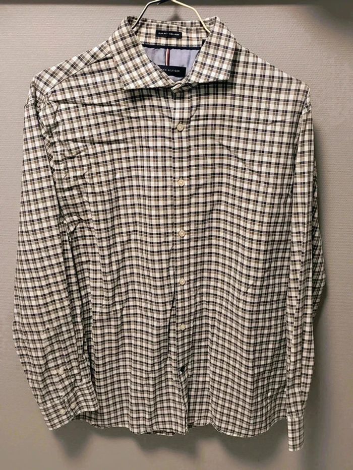 Chemise Tommy Hilfiger Slim Fit Non Iron – Carreaux Vintage Élégante Y2K - photo numéro 2