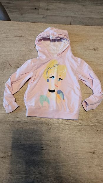 Sweat à capuche et manches longues, rose clair, Disney Princess, 5/6 ans, nickel