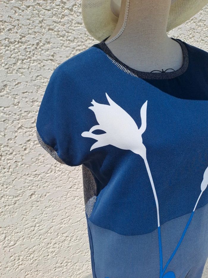 Robe été ample marine et fleurs Trend Miss Captain t. 38 - photo numéro 6