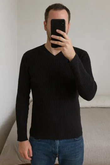 Pull gris foncée velours côtelé ultra stretch Hugo Boss Taille M/L