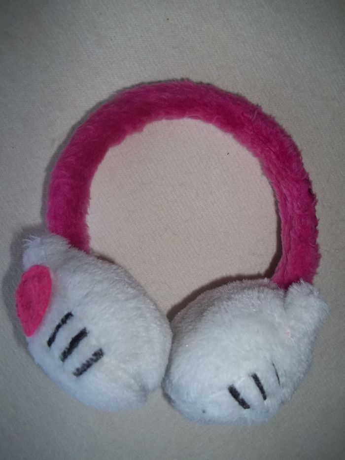 Cache-oreilles rose et blanc Hello Kitty - photo numéro 3