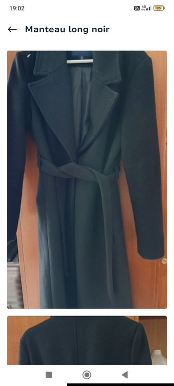 Manteau long noir femme